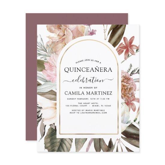 Budget Boho Burgundy Quinceañera Floral