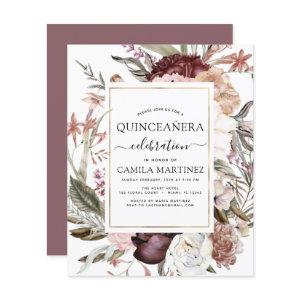 Budget Boho Burgundy Quinceañera Floral