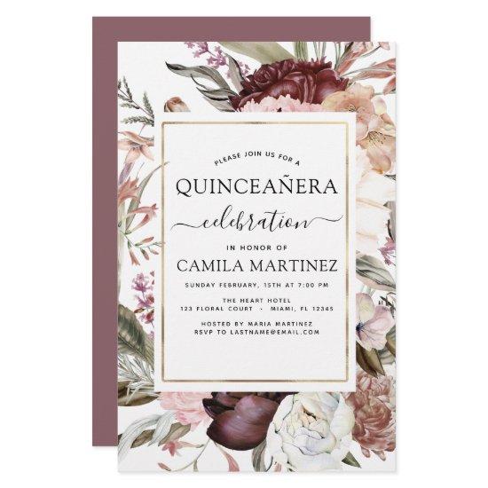 Budget Boho Burgundy Quinceañera