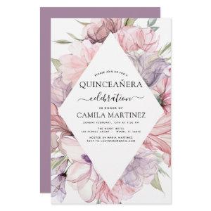Budget Boho Purple Quinceañera Dusty Pink Floral