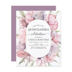 Budget Boho Purple Quinceañera Dusty Pink Floral