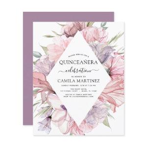 Budget Boho Purple Quinceañera Dusty Pink Floral