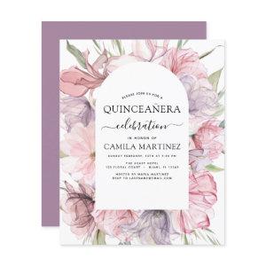 Budget Boho Purple Quinceañera Dusty Pink Floral