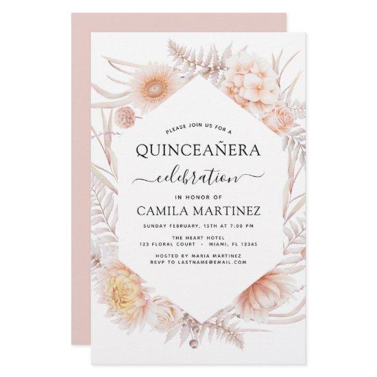 Budget Boho Quinceañera Dusty Pink15th Birthday