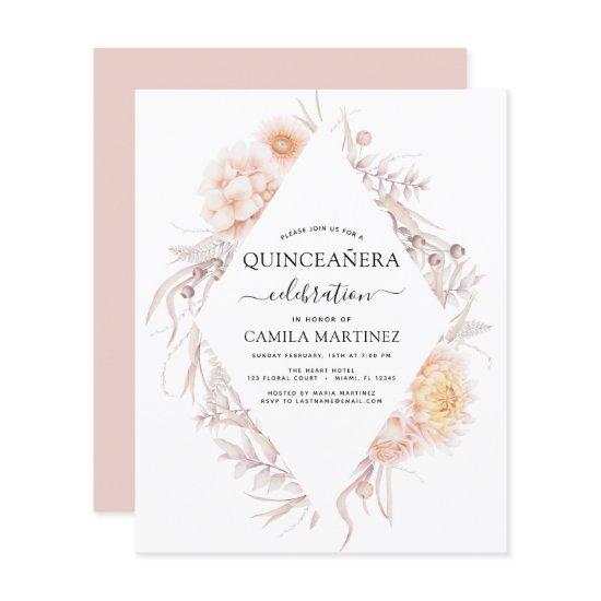 Budget Boho Quinceañera Dusty Pink15th Birthday