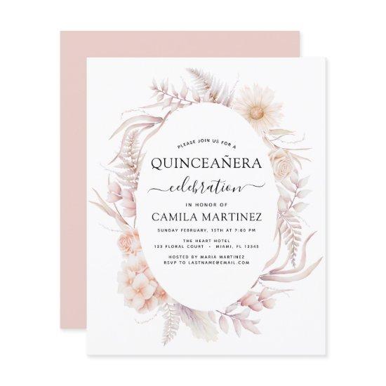 Budget Boho Quinceañera Dusty Pink15th Birthday