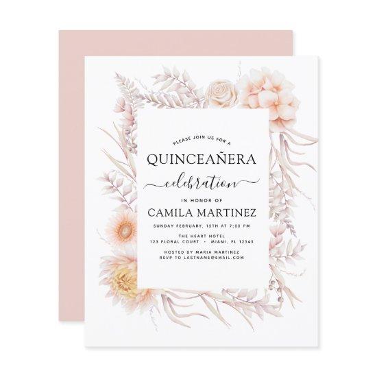 Budget Boho Quinceañera Dusty Pink 15th Birthday