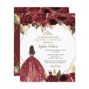 Budget Burgundy Princess Quinceañera