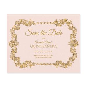 BUDGET Classic Blush Pink Gold Frame Quinceanera