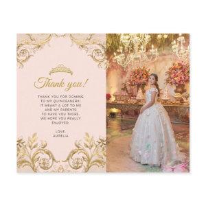 BUDGET Classic Blush Pink Gold Photo Quinceañera