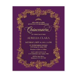Budget Classic Elegant Purple Gold Quinceanera