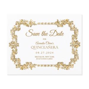 BUDGET Classic Ivory White Gold Frame Quinceanera