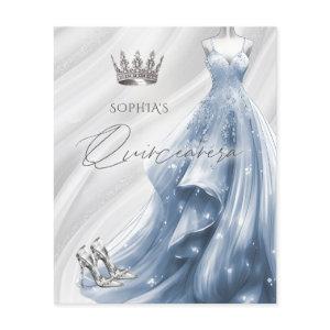 Budget Dusty Blue Dress Quinceañera