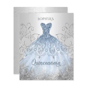 Budget Dusty Blue Dress Quinceañera