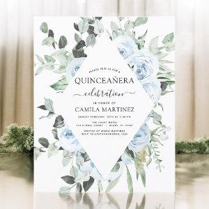 Budget Dusty Blue Quinceañera Floral