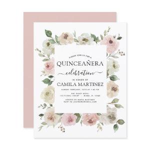 Budget Dusty Pink Quinceañera Floral Greenery