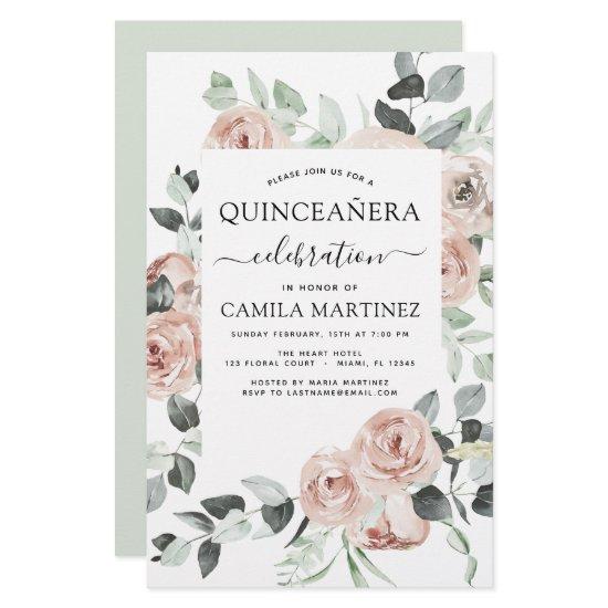 Budget Dusty Pink Quinceañera Floral