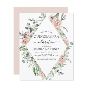 Budget Dusty Pink Quinceañera Floral