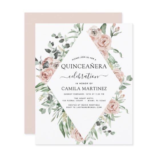 Budget Dusty Pink Quinceañera Floral