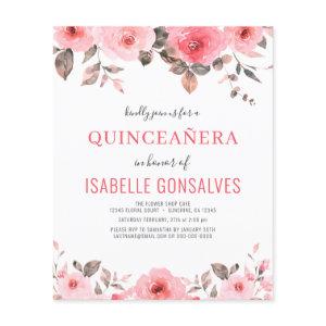 Budget Dusty Pink Rose QUINCEAÑERA   Flyer