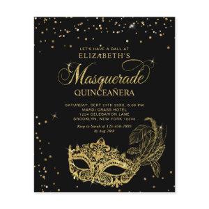 BUDGET Elegant Black Gold Masquerade Quinceañera