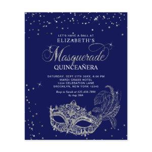BUDGET Elegant Blue Silver Masquerade Quinceañera