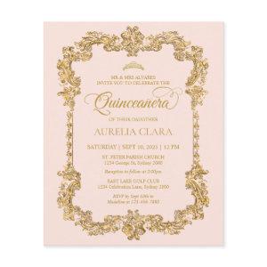 BUDGET Elegant Blush Pink Gold Tiara Quinceanera