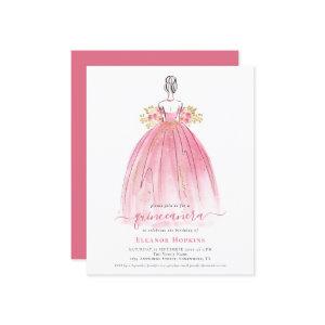 Budget Elegant Dress Pink Quinceanera