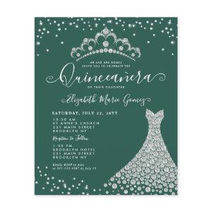 Budget Emerald Green Diamond Tiara Quinceanera