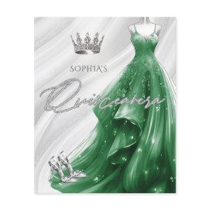 Budget Emerald Green Dress Quinceañera