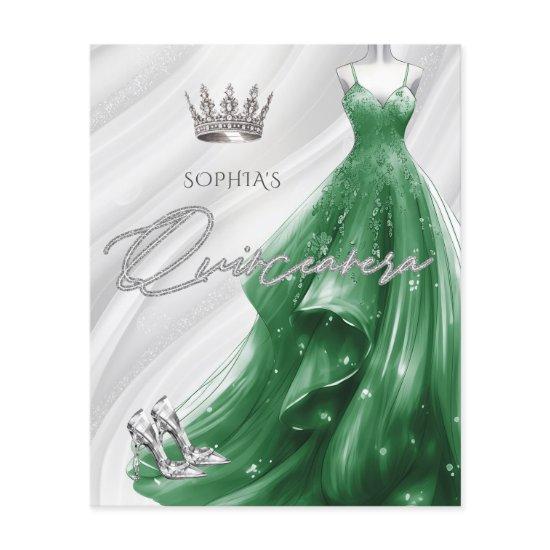 Budget Emerald Green Dress Quinceañera