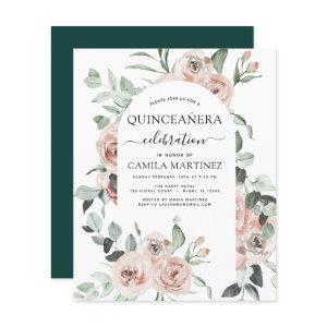 Budget Emerald Green Quinceañera Floral