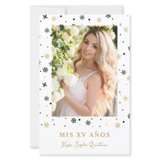 Budget Fake Golden Snowflake Quinceañera Spanish