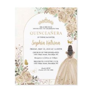 Budget Floral Champagne Gold Princess Quinceanera