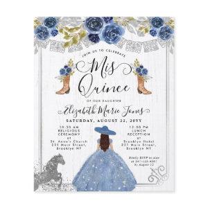 Budget Floral Dusty Blue Silver Charra Quinceanera