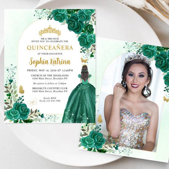 Budget Floral Emerald Green Princess Photo Quince