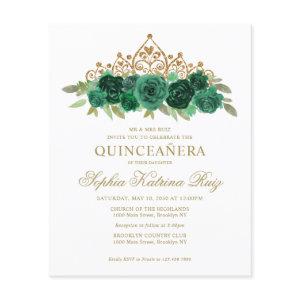 Budget Floral Emerald Green Tiara Quinceañera
