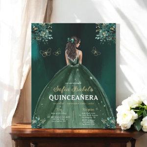 Budget  Floral Green Bilingual Spanish Quinceanera