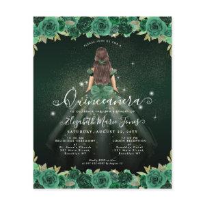 Budget Floral Green Princess Birthday Quinceanera