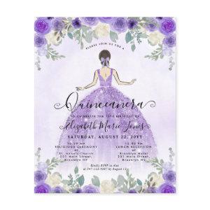 Budget Floral Purple Princess Birthday Quinceanera
