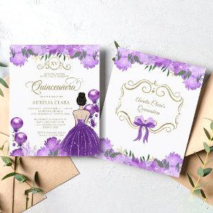 BUDGET Floral Purple Princess XV Quinceanera