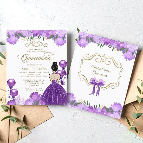 BUDGET Floral Purple Princess XV Quinceanera