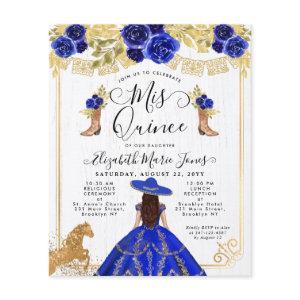 Budget Floral Royal Blue Gold Charra Quinceanera
