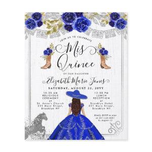 Budget Floral Royal Blue Silver Charra Quinceanera