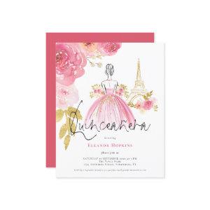 Budget Florals Dress Pink Quinceanera