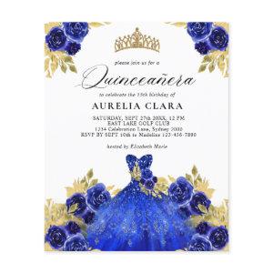 BUDGET Glam Blue Dress Floral 15th Quinceañera