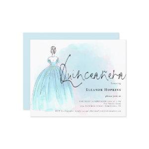Budget Glam Blue Dress Quinceanera