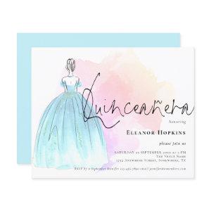 Budget Glam Dress Blue Quinceanera