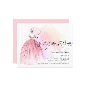 Budget Glam Dress Pink Quinceanera