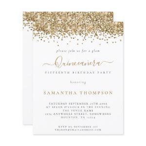 Budget Glam Gold Glitter Quinceañera